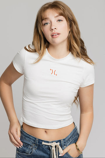 Double-Lined Bleacher Baby Tee - Baseball